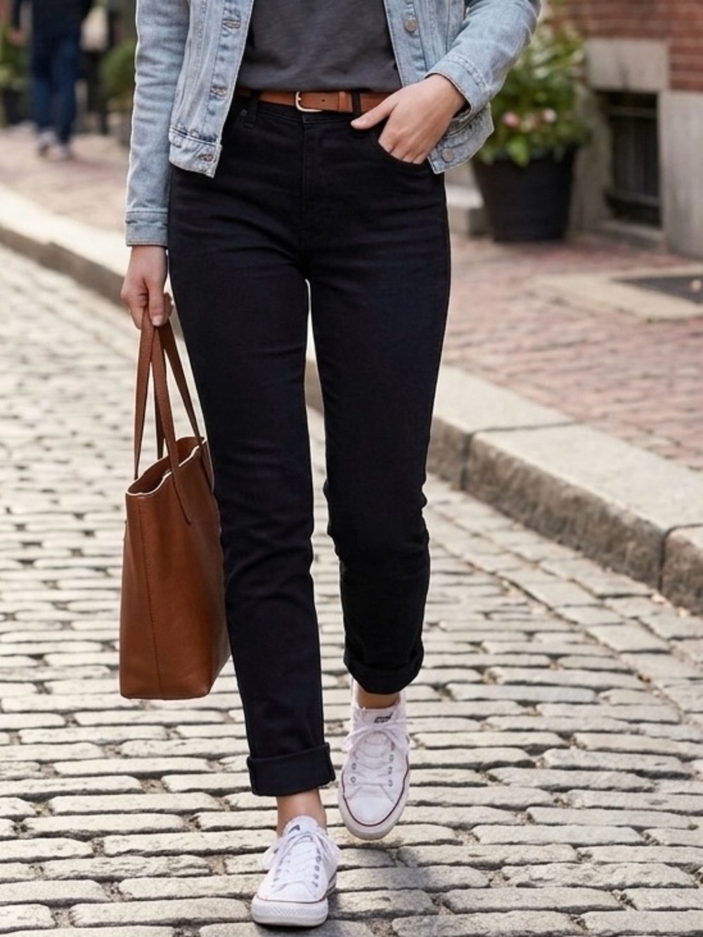 Diesel Black Ankle-Length Slim Jeans